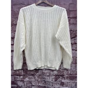 Vintage Ladies Sweater White Kate Collins Size Medium Retro